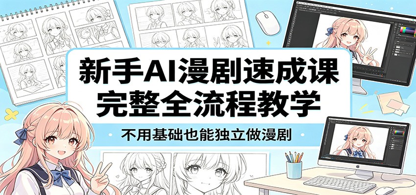 新手AI漫剧速成课：完整全流程教学，不用基础也能独立做漫剧-轻资本网
