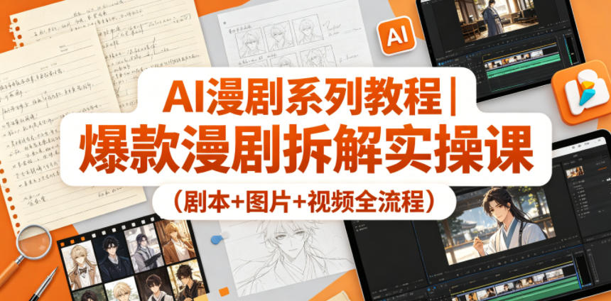 AI漫剧系列教程｜爆款漫剧拆解实操课(剧本+图片+视频全流程)-轻资本网