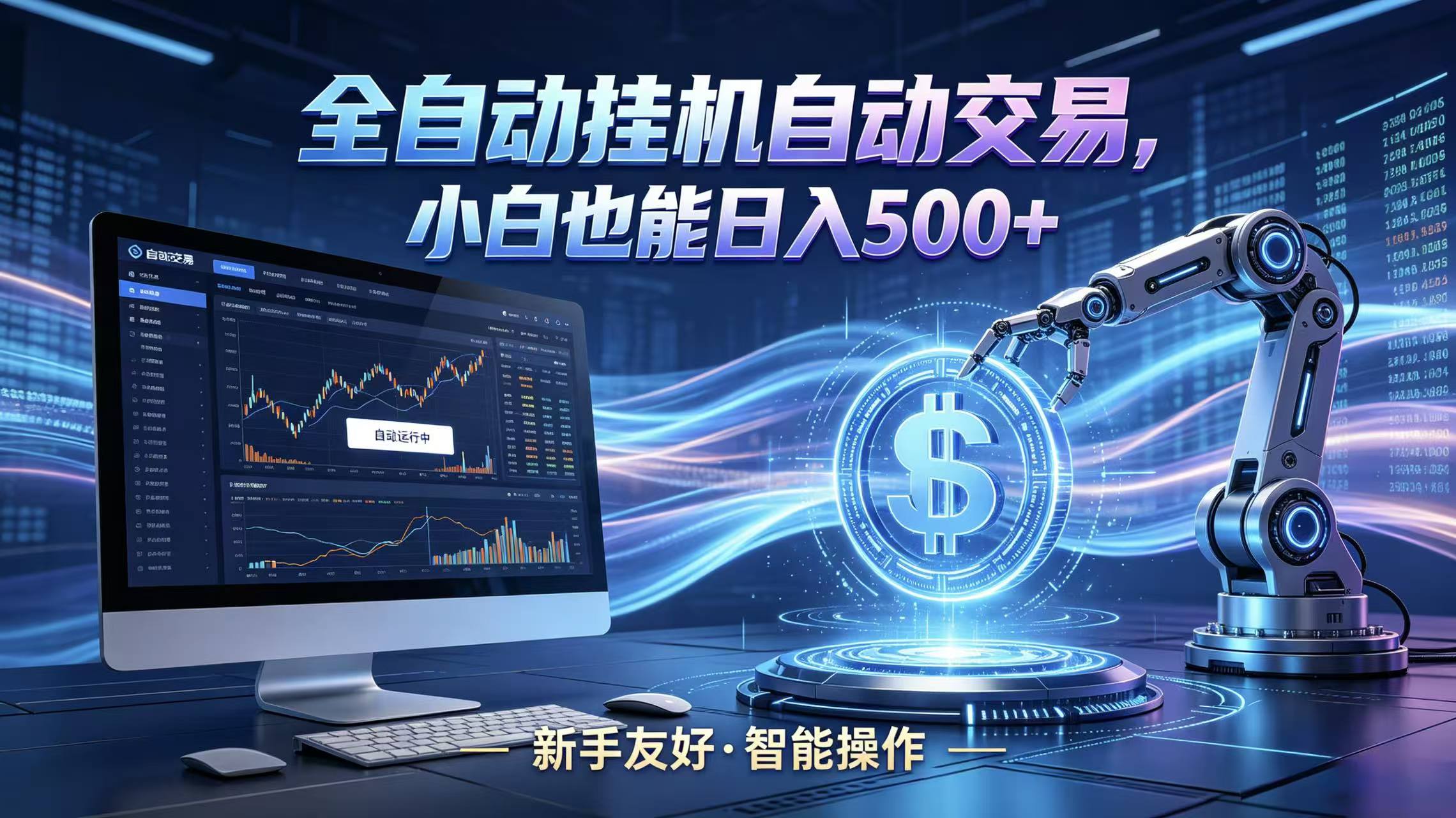 全新智能化交易助手，傻瓜式操作，小白也能快速上手，轻松实现日入500+-轻资本网