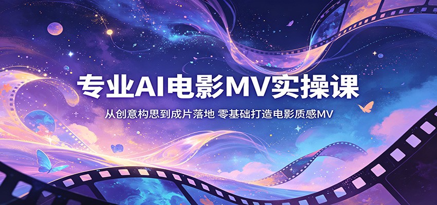 专业AI电影MV实操课：从创意构思到成片落地，零基础打造电影质感MV-轻资本网