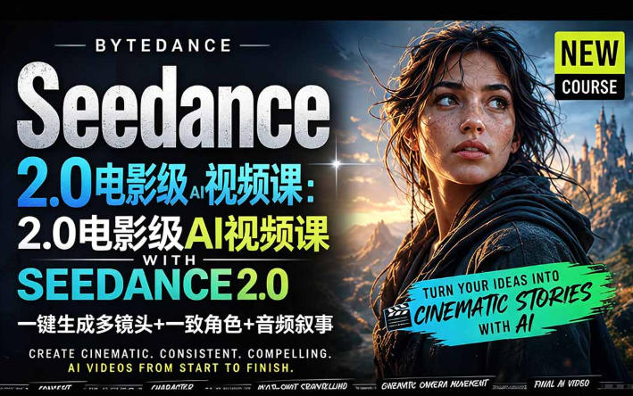字节跳动的Seedance 2.0 AI电影视频生成制作教程，一键生成多镜头+一致角色+音频叙事-中英字幕-轻资本网