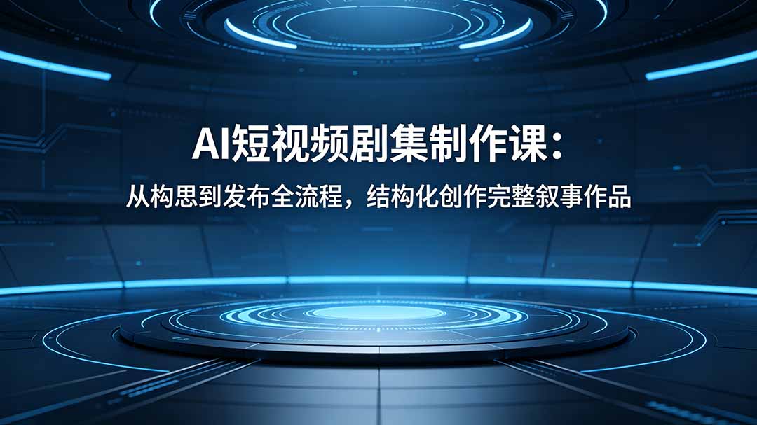 AI短视频剧集制作课：从构思到发布全流程，结构化创作完整叙事作品-轻资本网