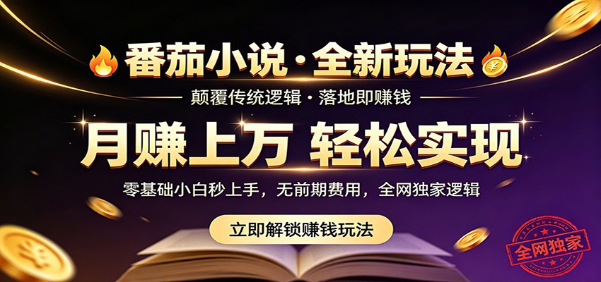 番茄小说5月最新独家玩法，稳定落地实测月入过万！-轻资本网