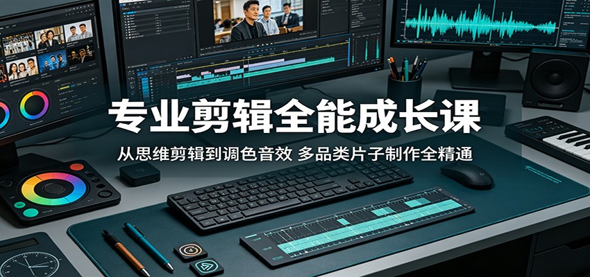 专业剪辑全能成长课：从思维剪辑到调色音效，多品类片子制作全精通-轻资本网