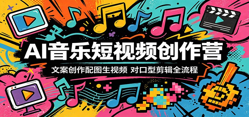 AI音乐短视频创作营：文案创作配图生视频，对口型剪辑全流程-轻资本网