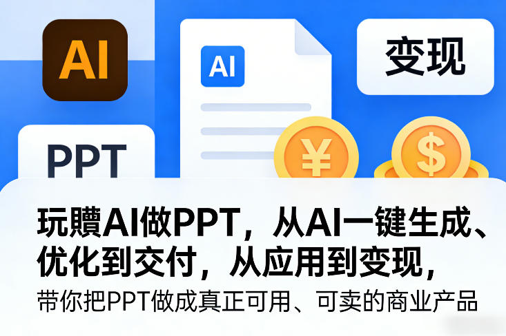 玩賺AI做PPT，从AI一键生成、优化到交付，从应用到变现，带你把PPT做成真正可用、可卖的商业产品(更新0513)-轻资本网