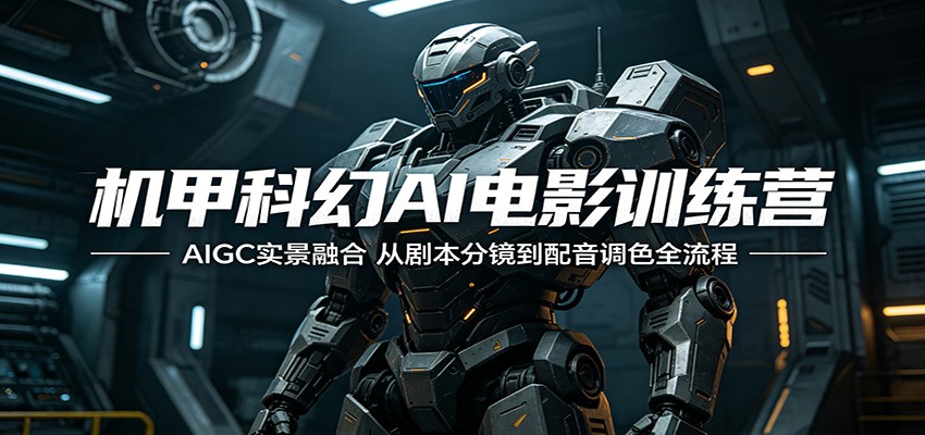 机甲科幻AI电影训练营：AIGC实景融合，从剧本分镜到配音调色全流程-轻资本网