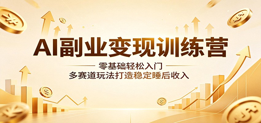AI副业变现训练营：零基础轻松入门，多赛道玩法打造稳定睡后收入-轻资本网