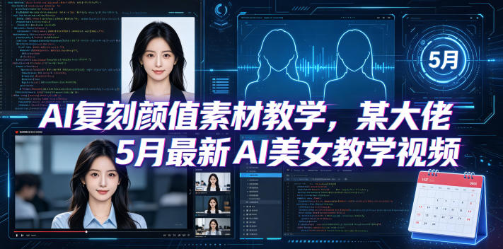 AI复刻颜值素材教学,某大佬5月最新AI美女教学视频,内含4月好物复刻教学