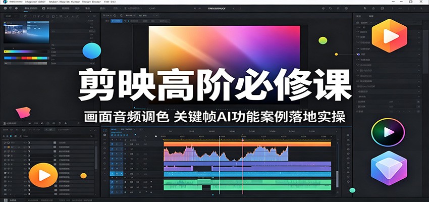 剪映高阶必修课：画面音频调色，关键帧AI功能案例落地实操-轻资本网