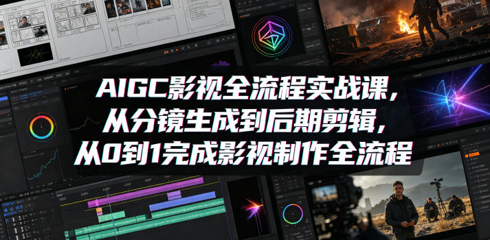 AIGC影视全流程实战课，从分镜生成到后期剪辑，从0到1完成影视制作全流程-轻资本网