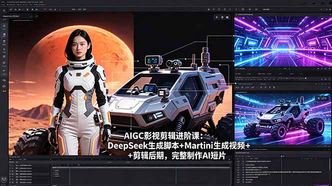 AIGC影视剪辑进阶课：DeepSeek生成脚本+Martini生成视频+剪辑后期，完整制作AI短片-轻资本网