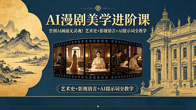 告别AI画面无灵魂！AI漫剧美学进阶课，艺术史+影视语言+AI提示词全教学-轻资本网