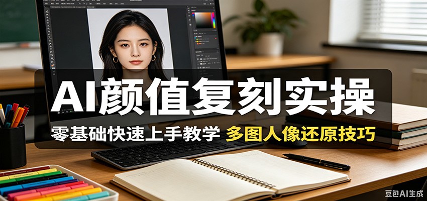 AI颜值复刻实操，零基础快速上手教学，多图人像还原技巧-轻资本网