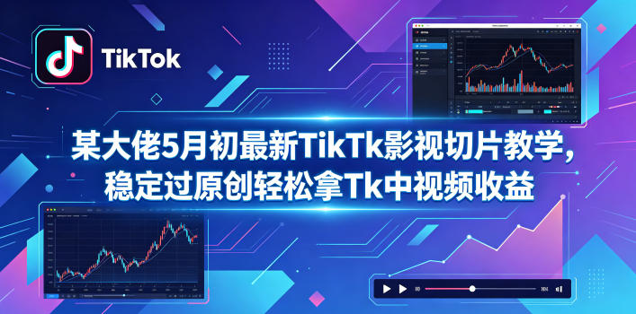 某大佬5月初最新TikTk影视切片教学，稳定过原创轻松拿Tk中视频收益-轻资本网