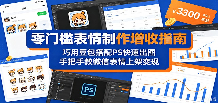 零门槛表情制作增收指南:巧用豆包搭配 PS 快速出图,手把手教微信表情上架变现-轻资本网