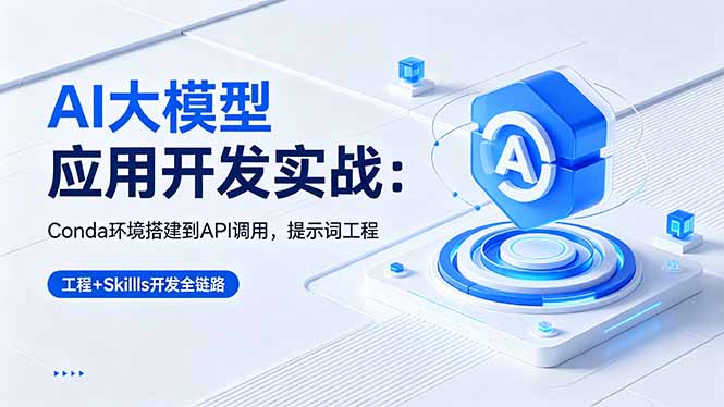 AI 大模型应用开发实战：Conda环境搭建到API调用，提示词工程+Skills开发全链路-轻资本网