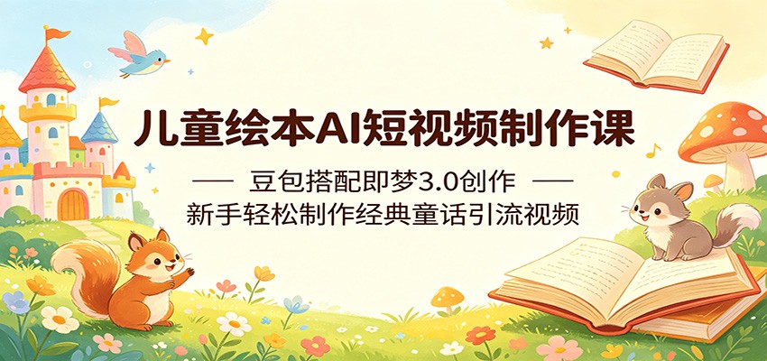 儿童绘本AI短视频制作课：豆包搭配即梦3.0创作，新手轻松制作经典童话引流视频-轻资本网