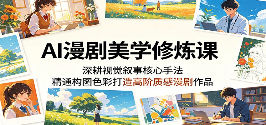 AI漫剧美学修炼课：深耕视觉叙事核心手法，精通构图色彩打造高阶质感漫剧作品-轻资本网