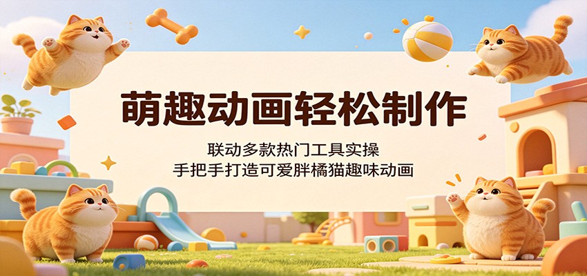 萌趣动画轻松制作，联动多款热门工具实操，手把手打造可爱胖橘猫趣味动画-轻资本网