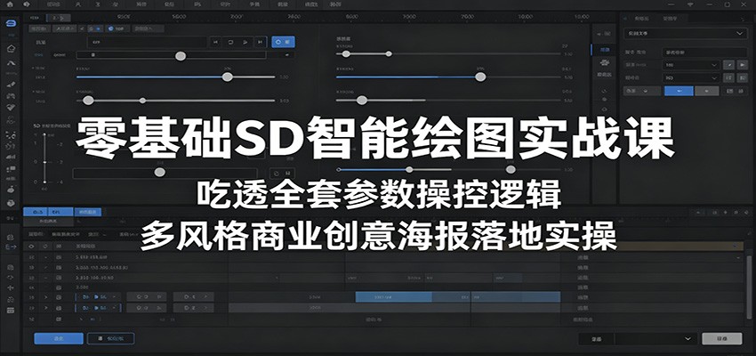 零基础SD智能绘图实战课：吃透全套参数操控逻辑，多风格商业创意海报落地实操-轻资本网