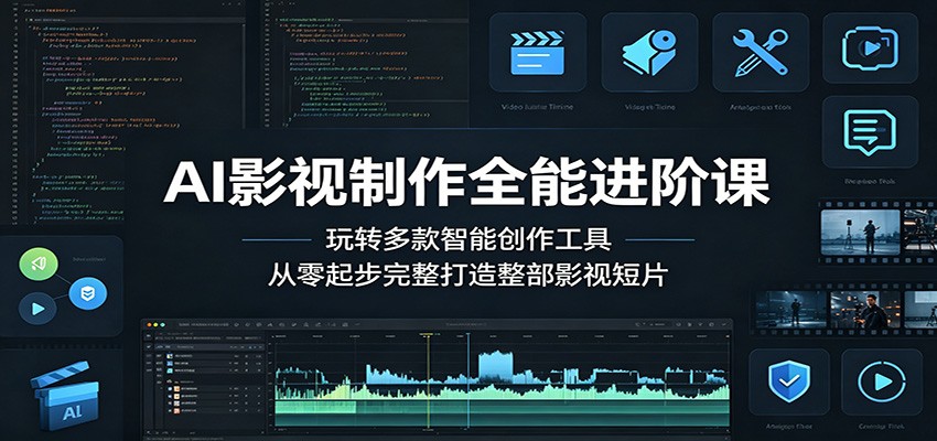 AI影视制作全能进阶课：玩转多款智能创作工具，从零起步完整打造整部影视短片-轻资本网