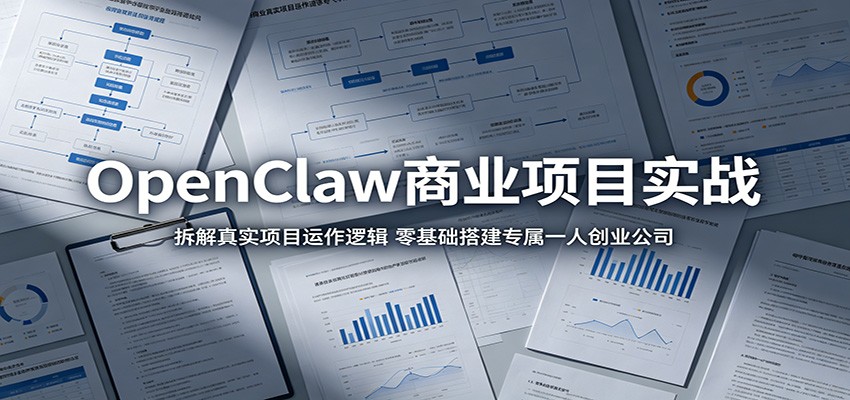 OpenClaw商业项目实战：拆解真实项目运作逻辑，零基础搭建专属一人创业公司-轻资本网