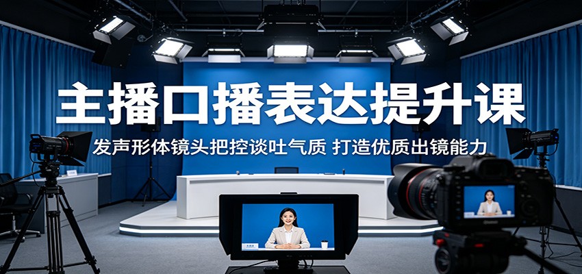 主播口播表达提升课：发声形体镜头把控谈吐气质，打造优质出镜能力-轻资本网