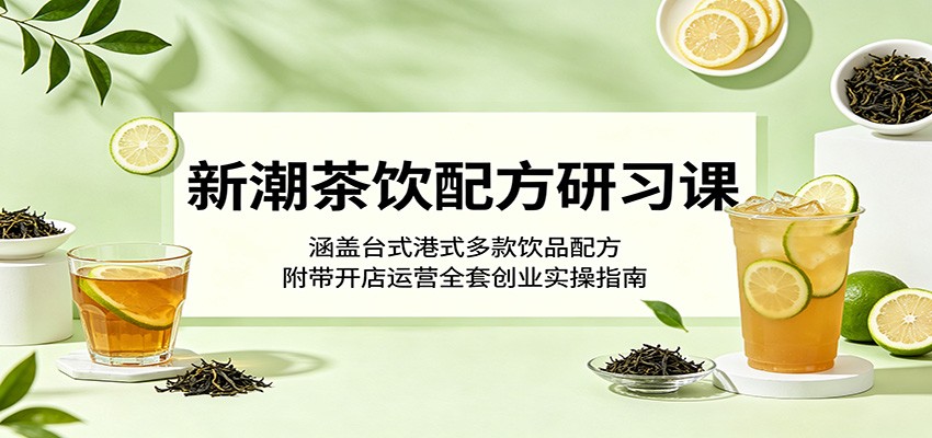 新潮茶饮配方研习课：涵盖台式港式多款饮品配方，附带开店运营全套创业实操指南-轻资本网