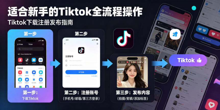 Tiktok下载注册发布,适合新手的Tiktok全流程操作