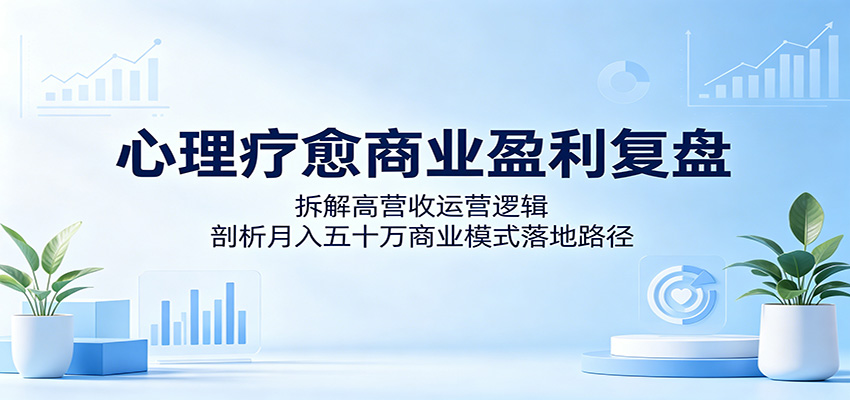 心理疗愈商业盈利复盘：拆解高营收运营逻辑，剖析月入五十万商业模式落地路径-轻资本网
