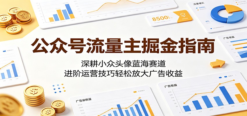 公众号流量主掘金指南：深耕小众头像蓝海赛道，进阶运营技巧轻松放大广告收益-轻资本网