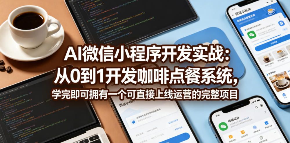 AI微信小程序开发实战：从0到1开发咖啡点餐系统，学完即可拥有一个可直接上线运营的完整项目-轻资本网