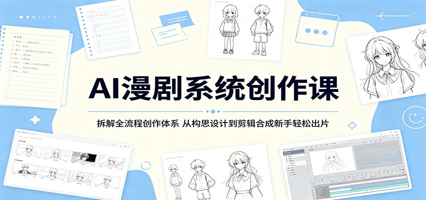 AI漫剧系统创作课：拆解全流程创作体系，从构思设计到剪辑合成新手轻松出片-轻资本网