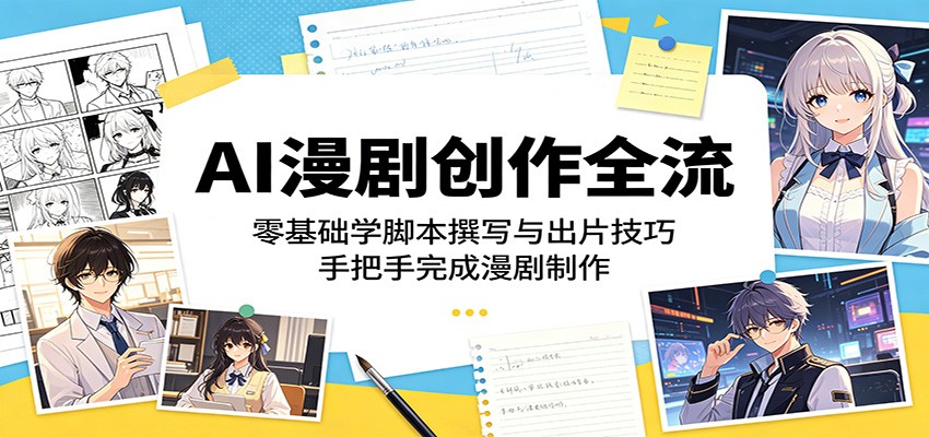 AI漫剧创作全流程：零基础学脚本撰写与出片技巧，手把手完成漫剧制作-轻资本网