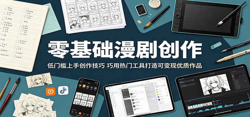 零基础漫剧创作：低门槛上手创作技巧，巧用热门工具打造可变现优质作品-轻资本网