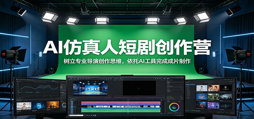 AI仿真人短剧创作营：树立专业导演创作思维，依托AI工具完成成片制作-轻资本网