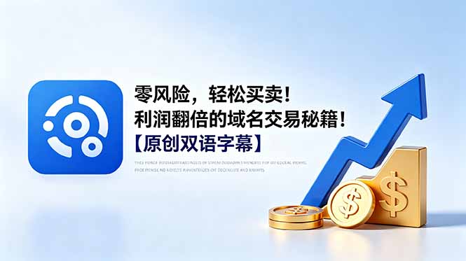 零风险，轻松买卖！利润翻倍的域名交易秘籍！【原创双语字幕】-轻资本网