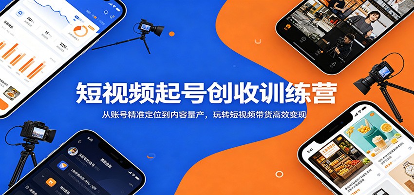 短视频起号创收训练营：从账号精准定位到内容量产，玩转短视频带货高效变现-轻资本网