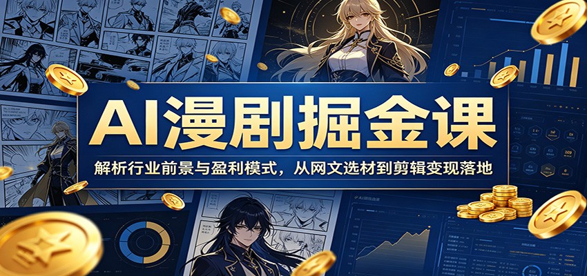 AI漫剧掘金课：解析行业前景与盈利模式，从网文选材到剪辑变现落地-轻资本网