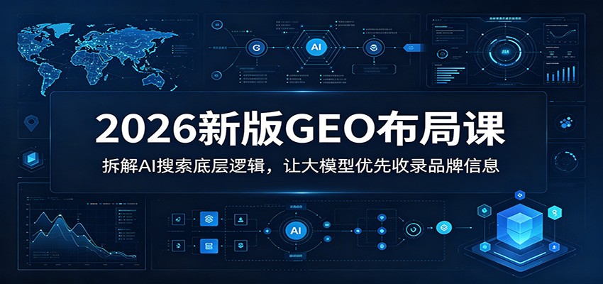 2026新版GEO布局课：拆解AI搜索底层逻辑，让大模型优先收录品牌信息-轻资本网
