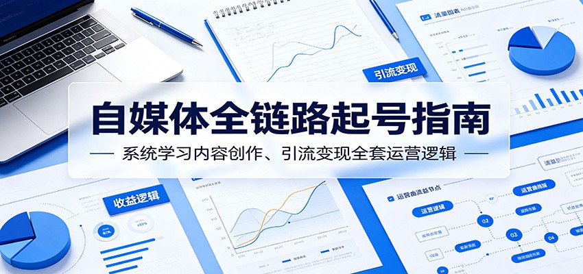 自媒体全链路起号指南：系统学习内容创作、引流变现全套运营逻辑-轻资本网