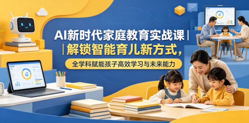 AI新时代家庭教育实战课｜解锁智能育儿新方式，全学科赋能孩子高效学习与未来能力-轻资本网