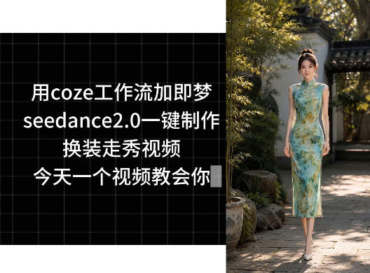用coze工作流加即梦seedance2.0一键制作换装走秀视频，今天一个视频教会你-轻资本网