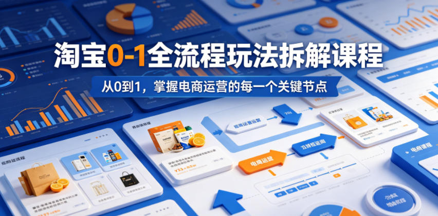 淘宝0-1全流程玩法拆解课程，从0到1，掌握电商运营的每一个关键节点-轻资本网
