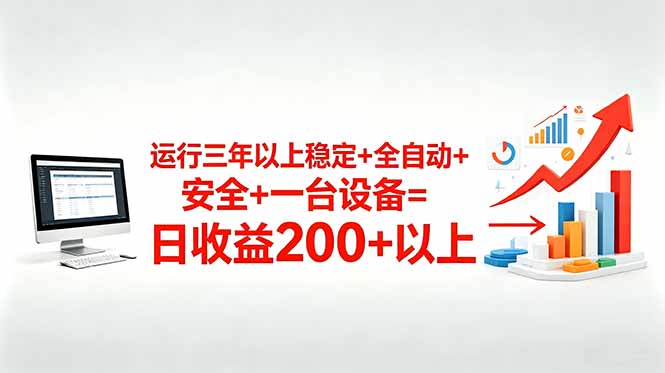 三年以上稳定+全自动+安全+一台设备=日收益200+-轻资本网