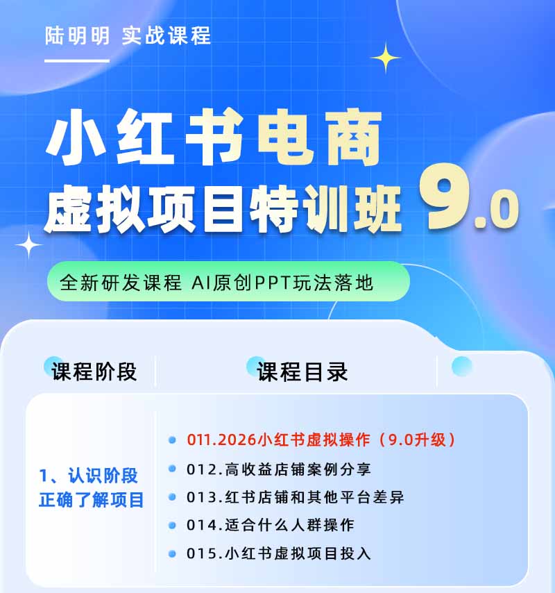 图片[1]-小红书虚拟项目特训班9.0，全面拥抱AI，批量产出原创PPT货源，单品/单店纯利润几万到几十W-轻资本网