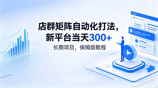 店群矩阵自动化打法，新平台当天300+，长期项目，保姆级教程-轻资本网