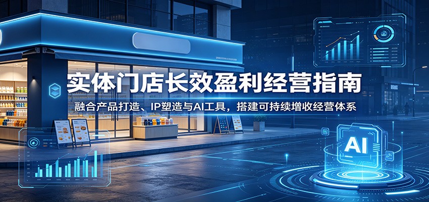 实体门店长效盈利经营指南：融合产品打造、IP塑造与AI工具，搭建可持续增收经营体系-轻资本网
