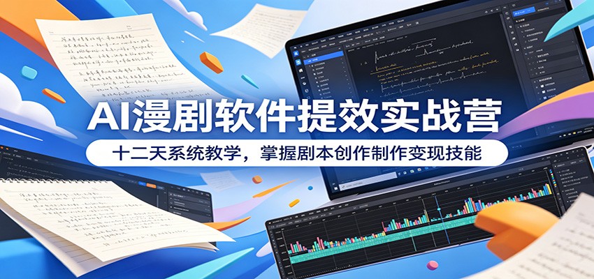 AI漫剧软件提效实战营：十二天系统教学，掌握剧本创作制作变现技能-轻资本网